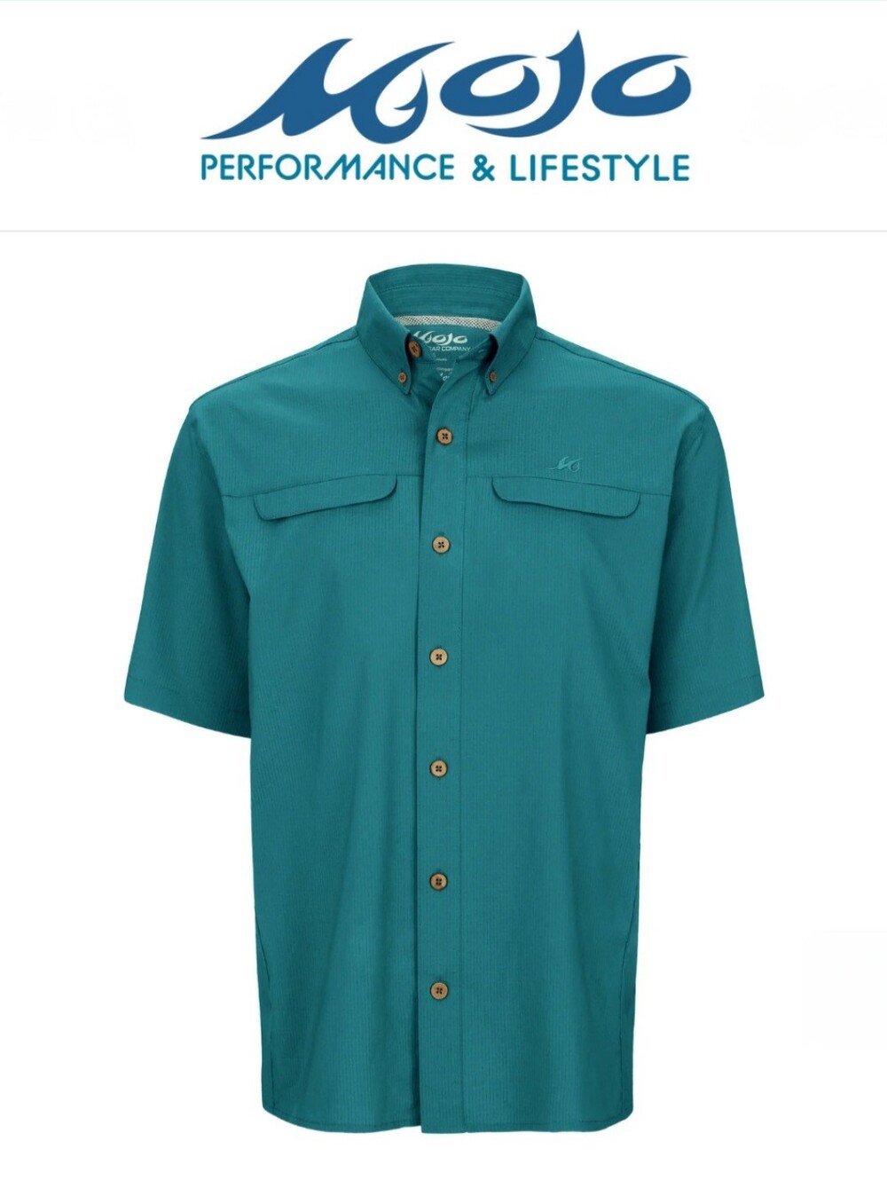 Mojo Mr.Big Short Sleeve Performance Fishing Shirt Sz XL Teal